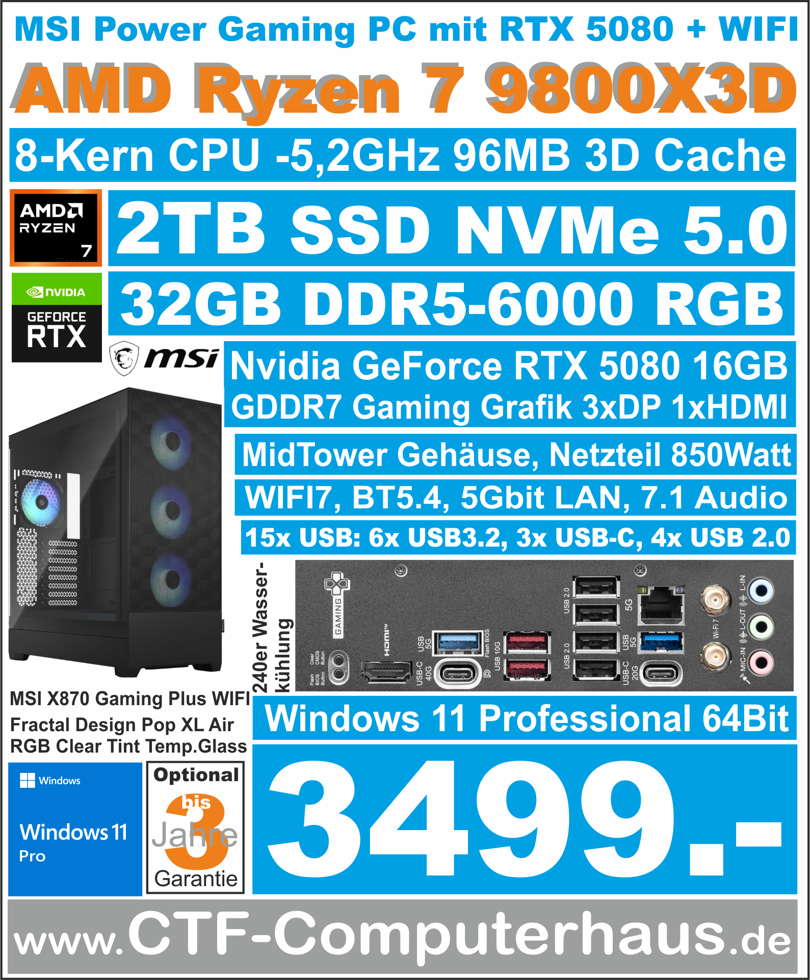 Gaming-PC (AMD Ryzen 7 9800X3D)
