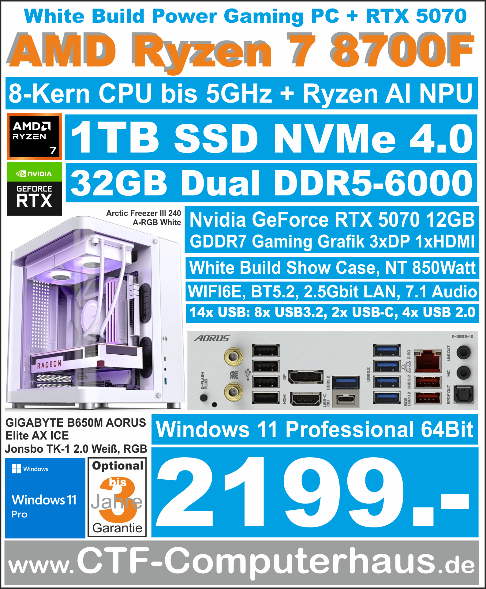 Gaming-PC (AMD Ryzen 7 8700F)