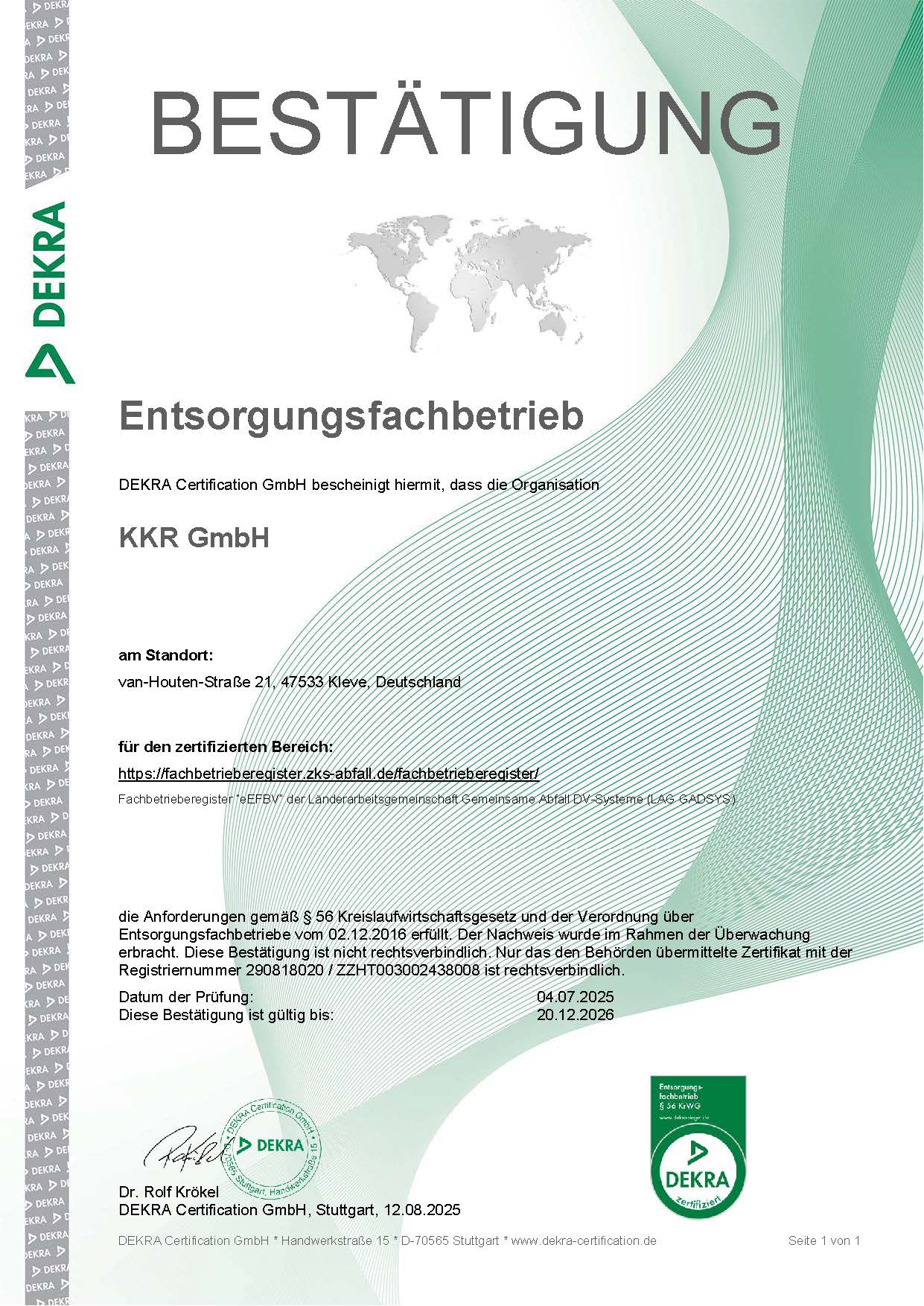 EFB-Zertifikat