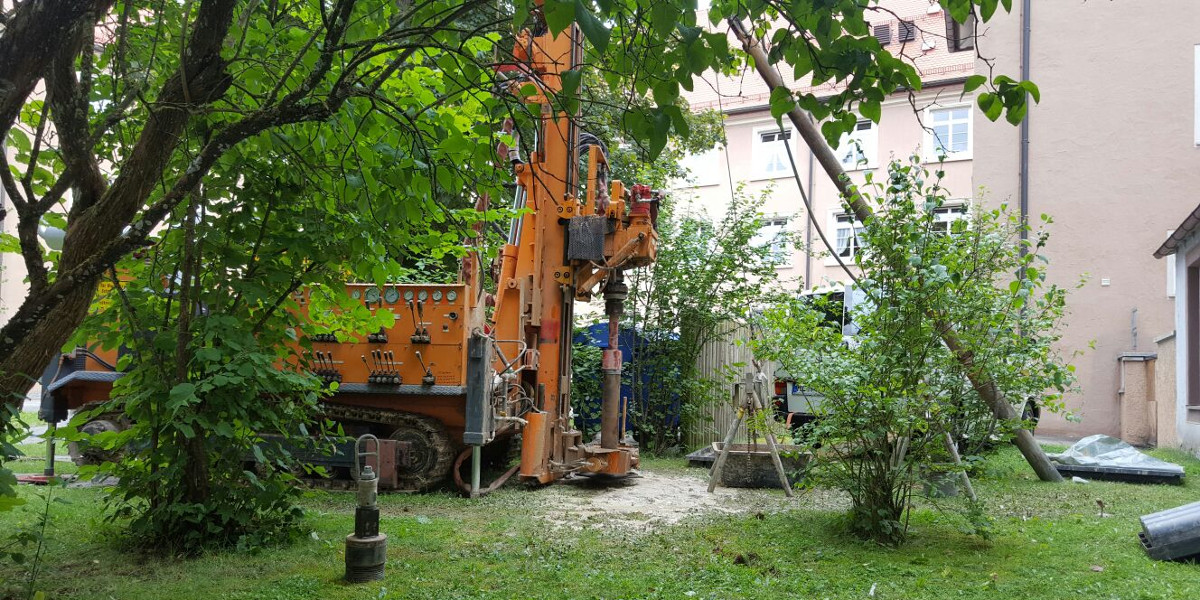 Großbohrgerät bei einer Probebohrung