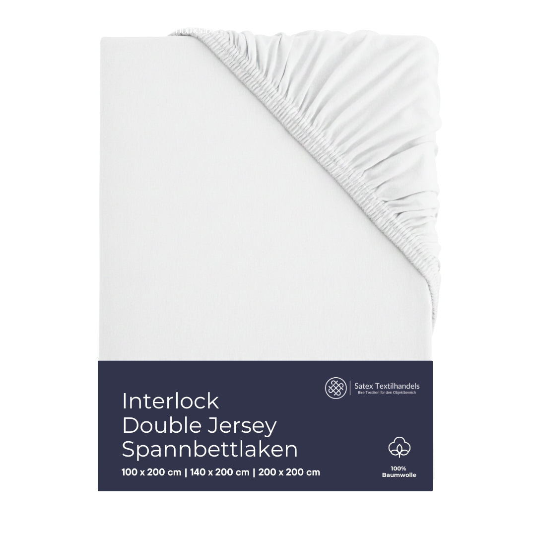 Interlock Double Jersey Spannbettlaken mit Rundgummi