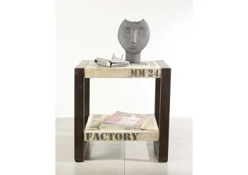 Beistelltisch Mango 50x40x50 natur bedruckt FACTORY