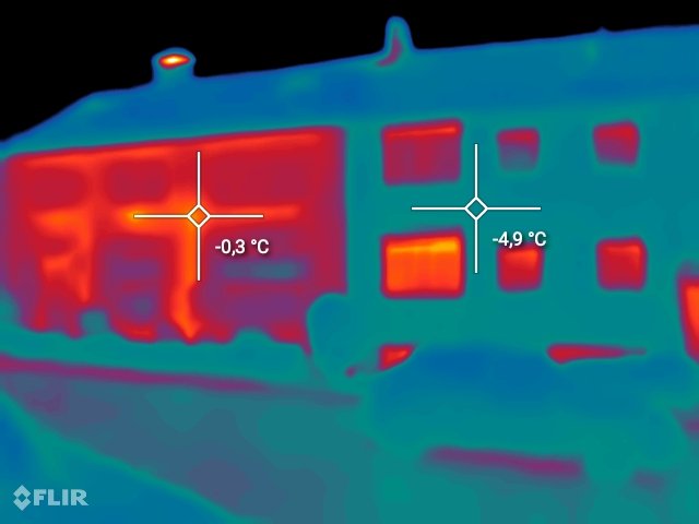 Thermografie-Aufnahme einer beschichteten Fläche