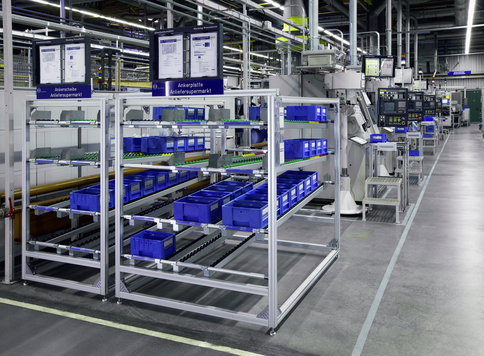 Regalsysteme und Materialbereitstellung