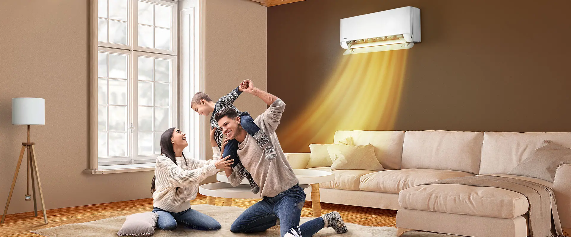 Midea Split-Klimagerät im Wohnraum