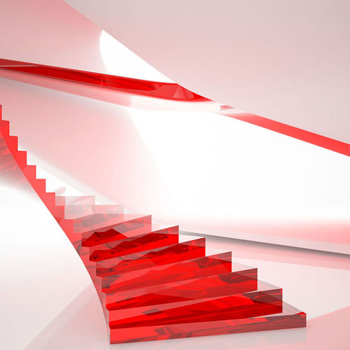 Staircase with glass infill