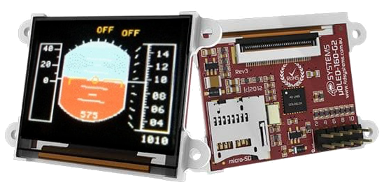 uOLED-160 G2 with artificial horizon