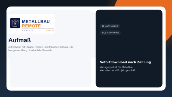 Aufmaßblatt