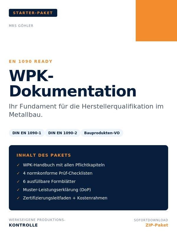 EN 1090 Starter-Paket – WPK-Dokumentation