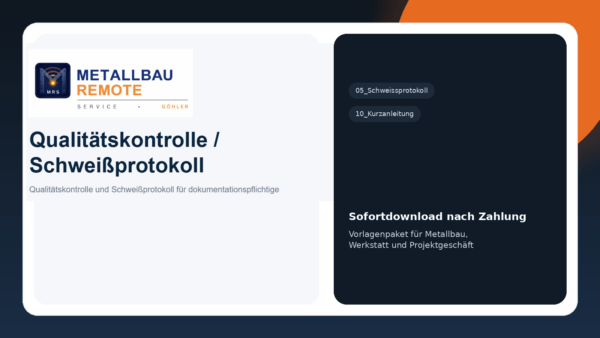 Qualitätskontrolle / Schweißprotokoll