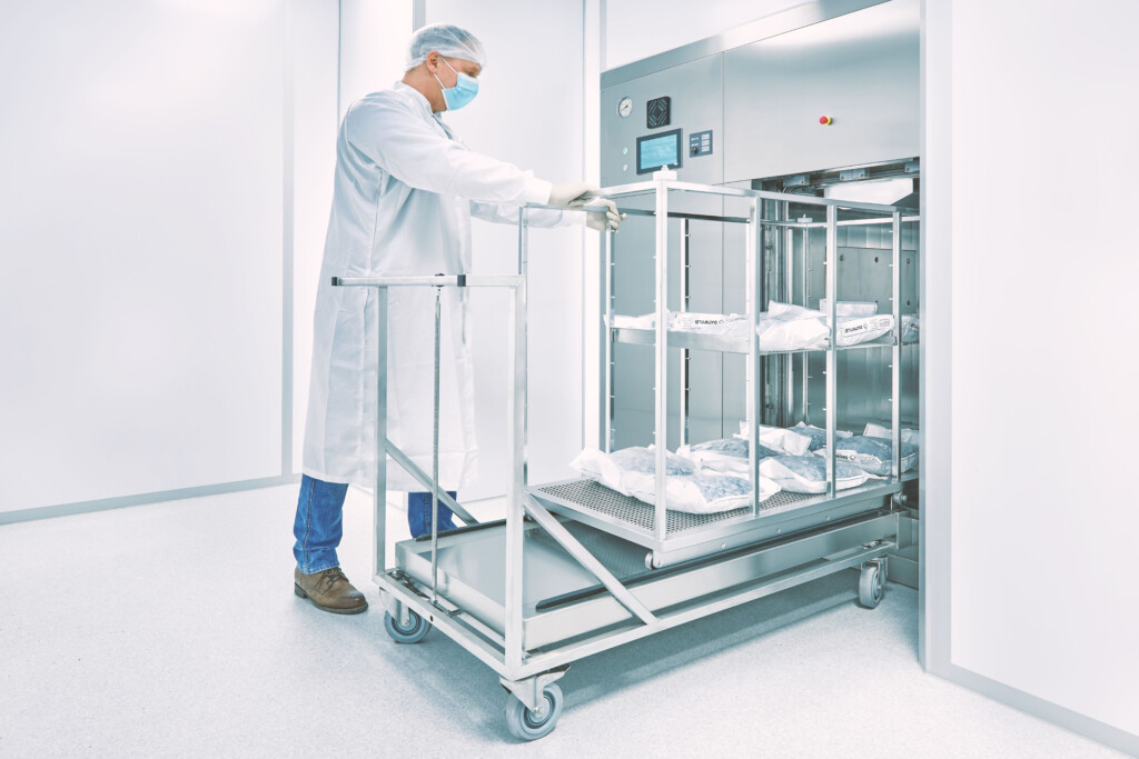 Dampfsterilisator für feste, poröse und flüssige Güter