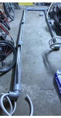 Self-built test parcours with corrugated conduit