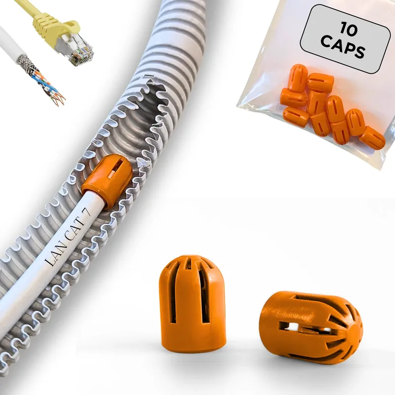 Cable pulling cap ORANGE (LAN CAT 7 / COAX)