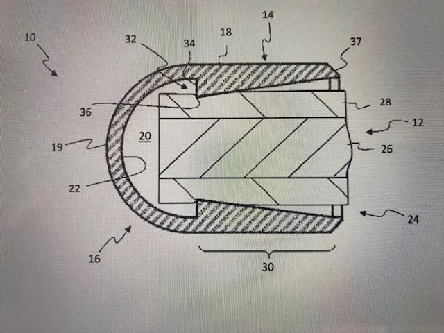 Official patent drawing of the cap