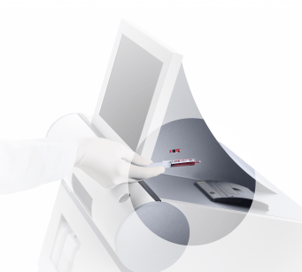 Barcode-Reader zum Einlesen der Probendaten