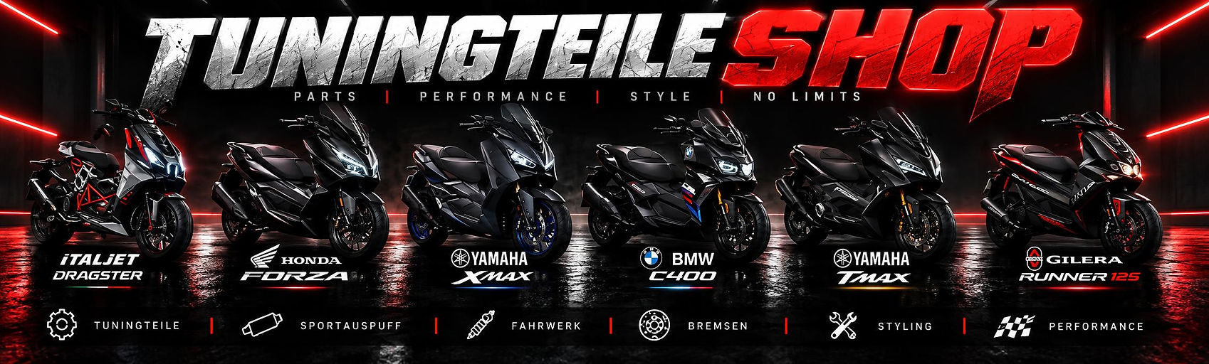 Tuningteile-Shop mit Premium-Scootern