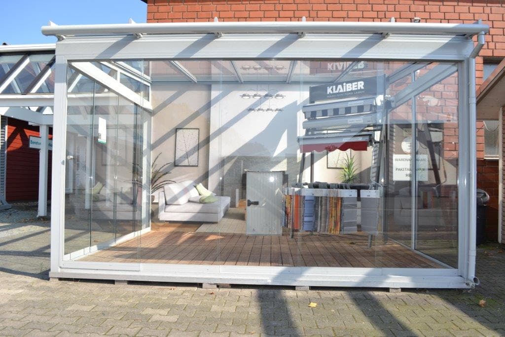Alu-Sommergarten mit Glasschiebetüren