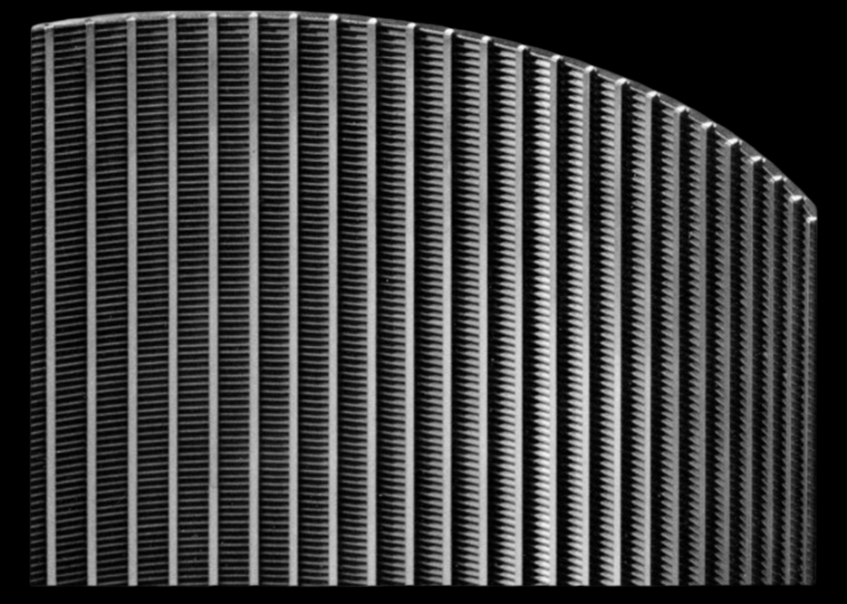 Wickeldrahtfilter, horizontaler Schnitt