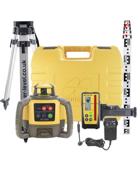 Topcon RLH5A Nivellierlaser mit Stativ und Messlatte