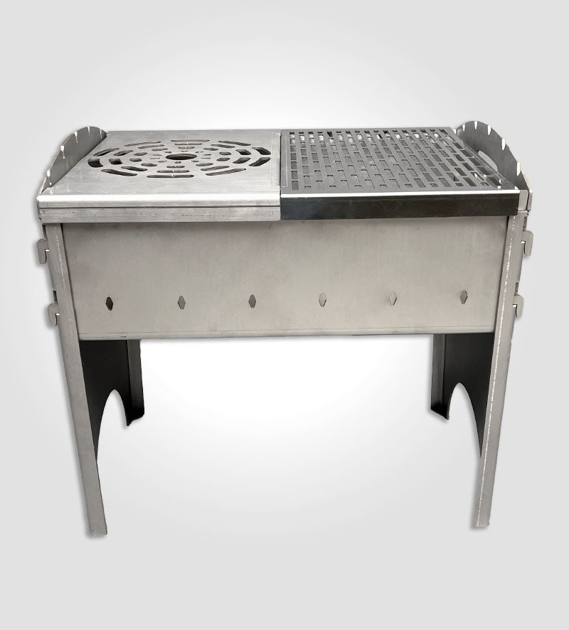 SET Mini-Mangal Camping-Grill Edelstahl