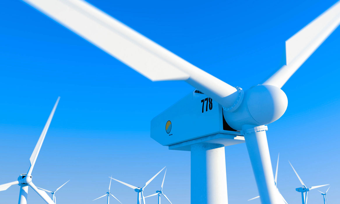 Windkraftanlagen mit Hänchen-Hydraulikzylindern
