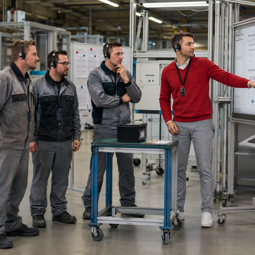 Shopfloor-Meeting mit TOM-Audio acustra®