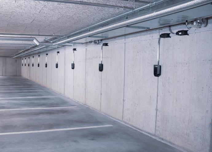 Ladeinfrastruktur in einer Tiefgarage