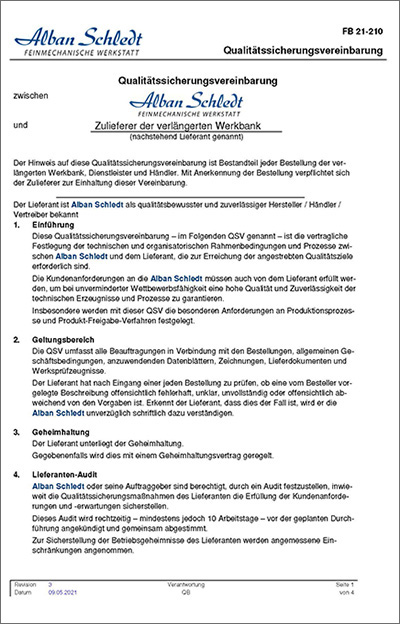 Qualitätssicherungsvereinbarung QSV