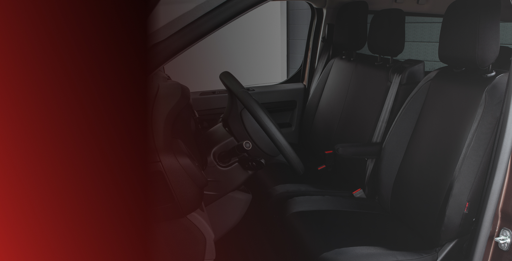 Sitzbezüge im Transporter-Innenraum