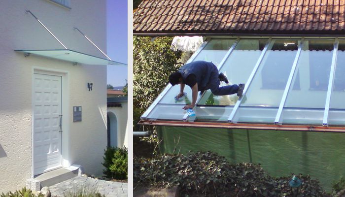 Glasüberdachung