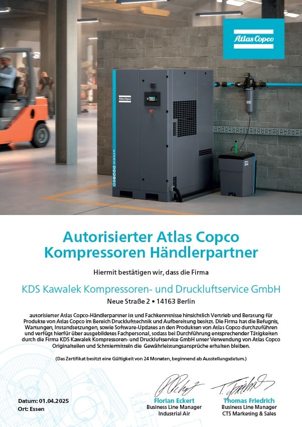 Autorisierter Händlerpartner Atlas Copco