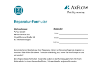 Serviceformular für Wartungen und Reparaturen