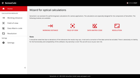 SensoCalc – Assistent für optische Berechnungen
