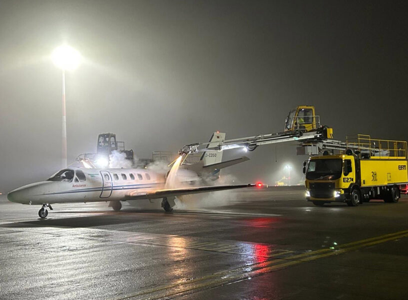 Enteisung am Flughafen Frankfurt