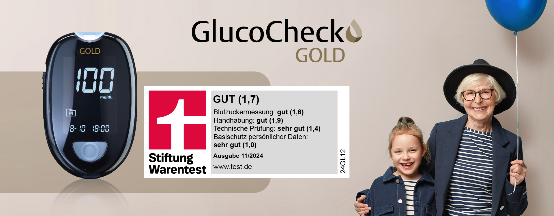 Stiftung Warentest testet GlucoCheck GOLD