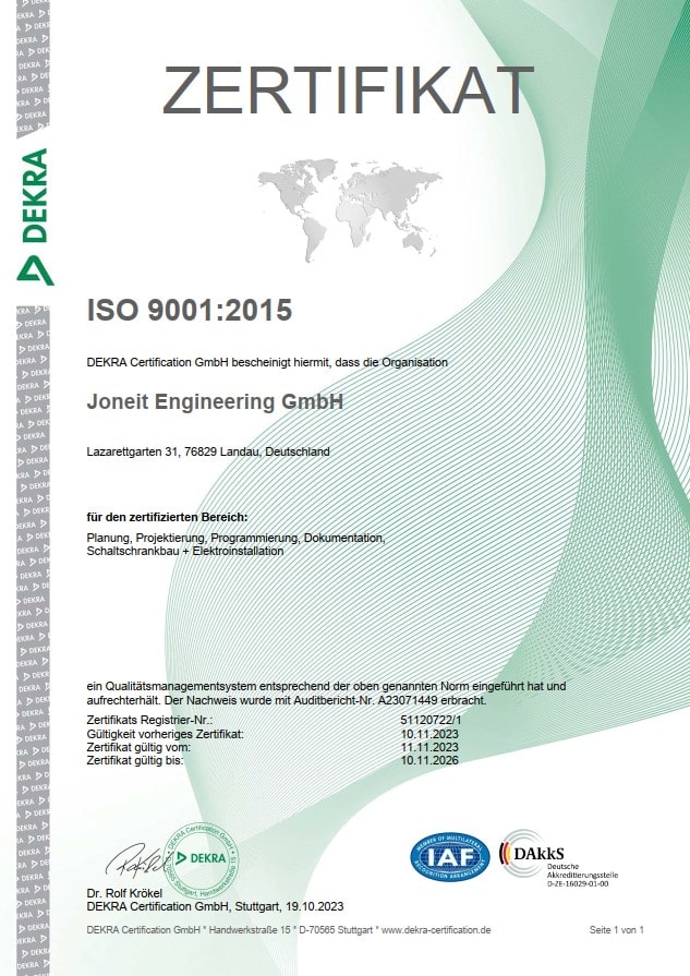 ISO-9001-Zertifikat