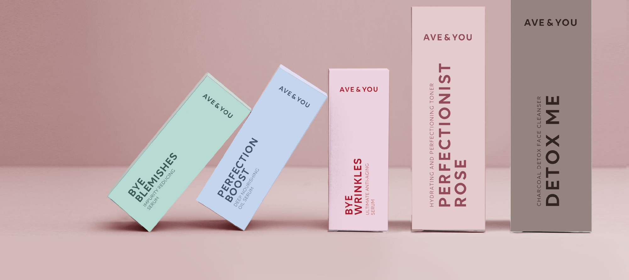 Produktkartons der AVE & YOU Range