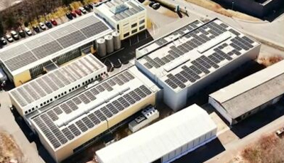 Gewerbe-PV-Projekt in Zella-Mehlis (Drohnenaufnahme)