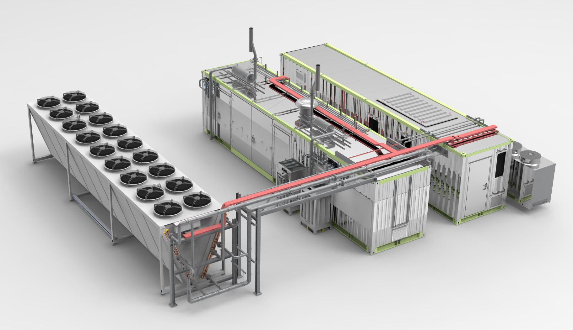 Parallele 2- und 3-MW-Anlagen aus der Vogelperspektive