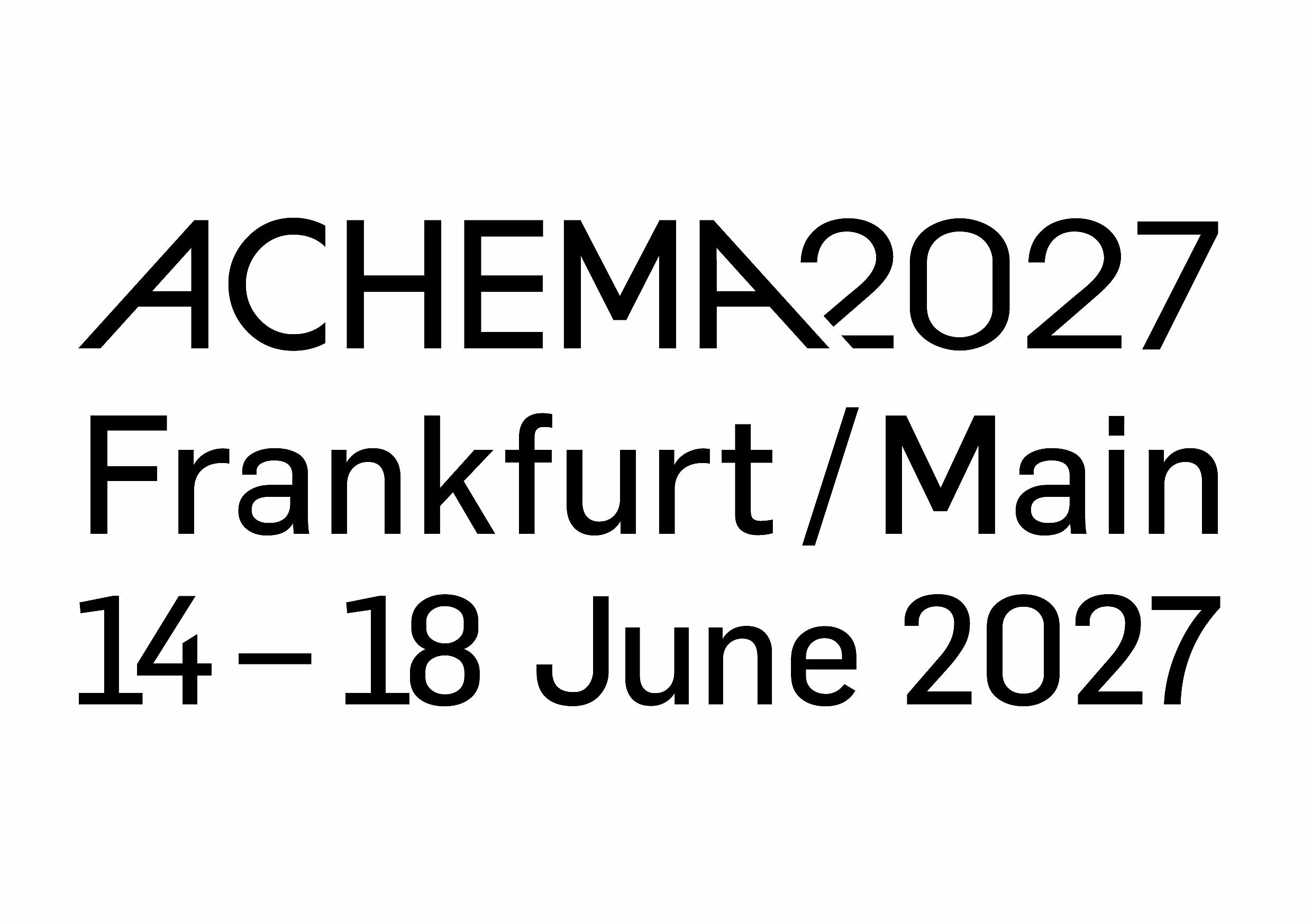 ACHEMA 2027, Frankfurt am Main, 14.–18. Juni 2027