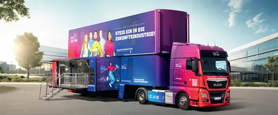 M+E-InfoTruck zur Berufsorientierung und Ausbildung