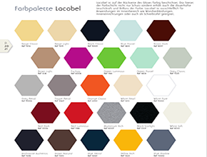 Lacobel-Farbpalette Übersicht