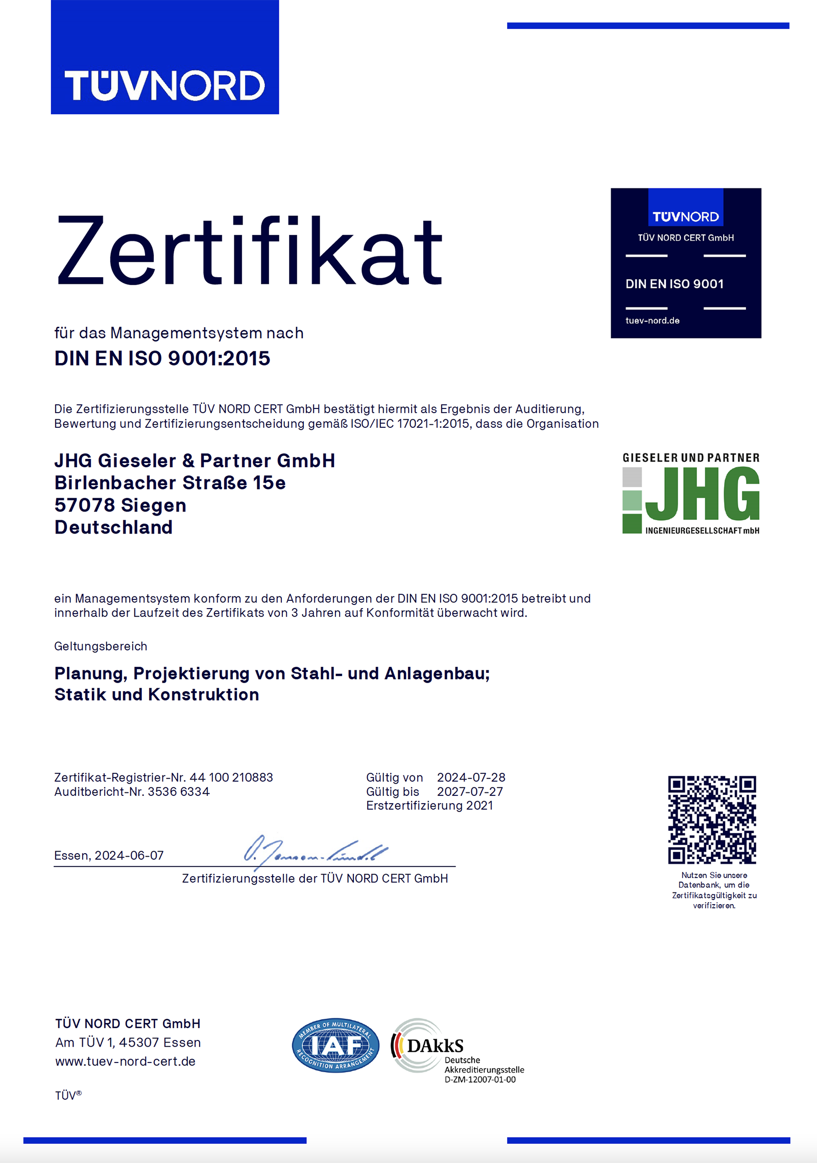 Zertifikate JHG 2024–2027