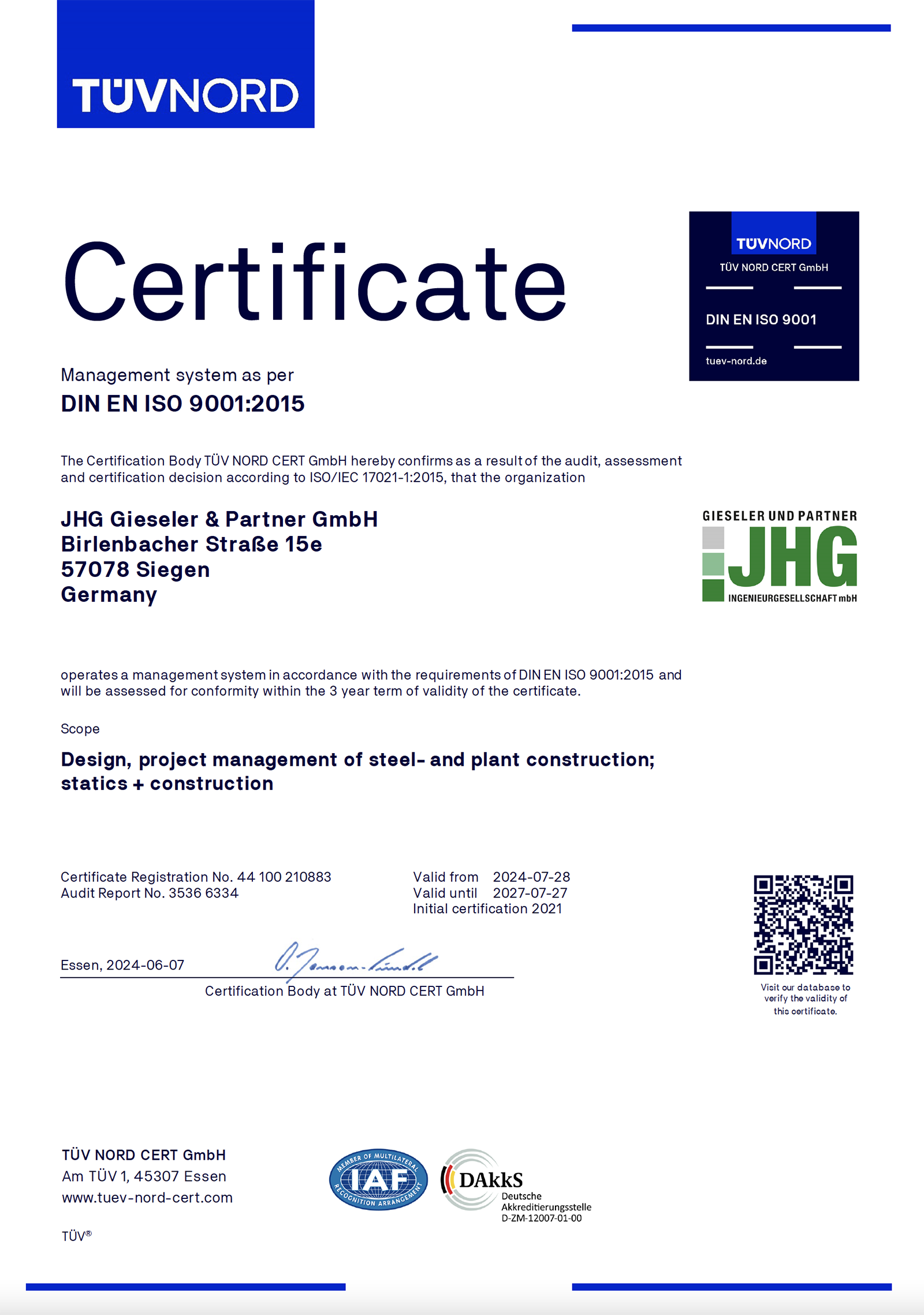 Zertifikate JHG 2024–2027