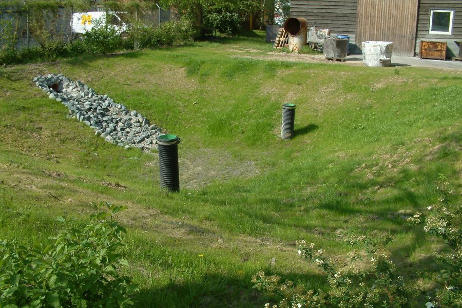 Sickerbecken einer Versickerungsanlage