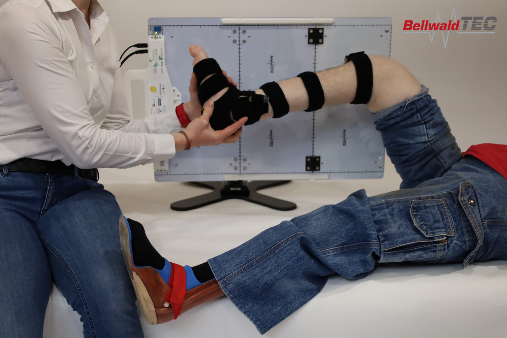 Scan liegend – Scanning-Textil am Patienten