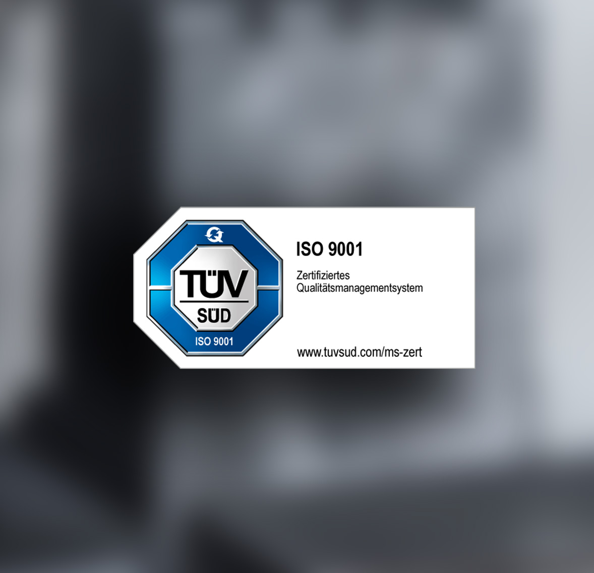 DIN EN ISO 9001:2015-Zertifizierung durch TÜV SÜD