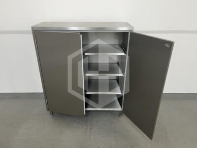 Edelstahl-Schrank mit Schwerlast-Auszugtabletts