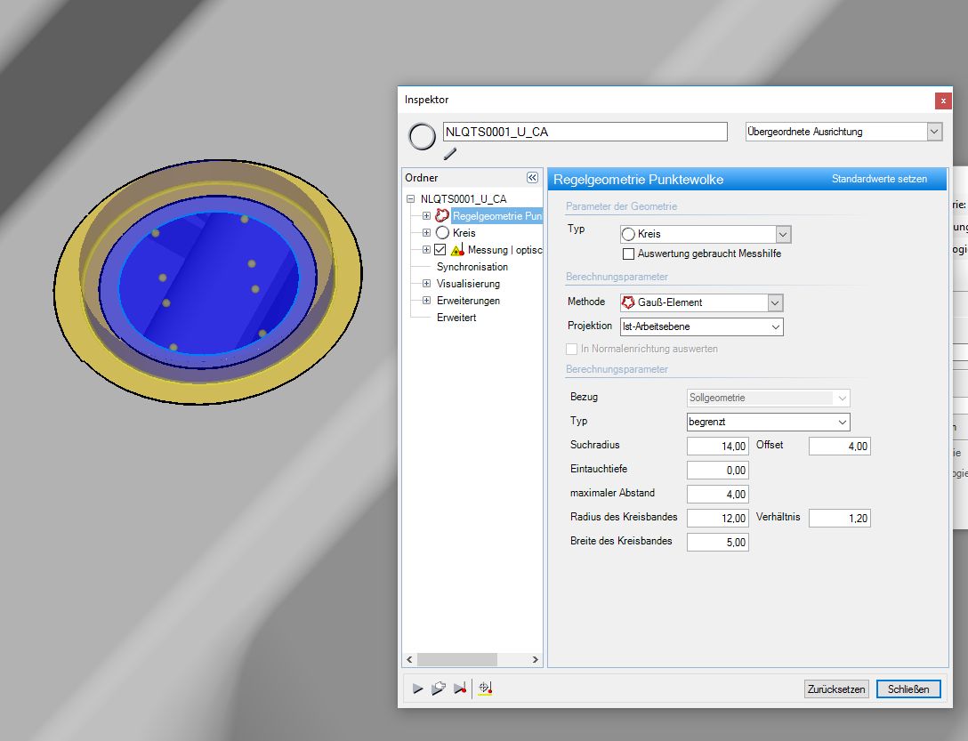 Auswertesoftware für optische Messprogramme