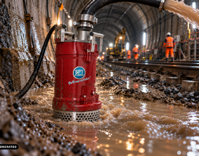Baupumpe SPT 222 im Eisenbahntunnel Brilon